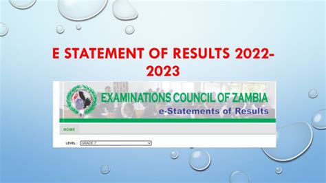 e statement of results